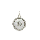 Sterling Silver Disc MOP Charm/ Necklace/ Earrings