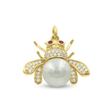 925 Silver Fresh Water Pearl Bee Charm Earrings / Necklace / Charm