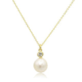 14K Gold Plated 925 Silver Fresh Water Pearl Charm/ Necklace/ Earrings