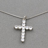 925 Sterling Silver CZ Cross Charm/ Necklace/ Earrings