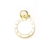 14K Gold Plated 925 Silver MOP Disc Charm/ Necklace/ Earrings
