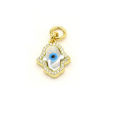 925 Silver Mother of Pearl CZ Charm