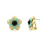 Brass Enamel Flower Earrings / Necklace