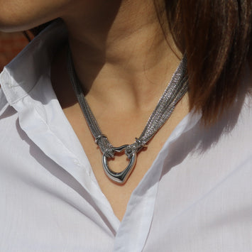 Stainless Steel Heart Necklace & Bracelet
