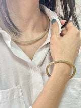 Stainless Steel Mesh with Crystal Necklace & Bracelet