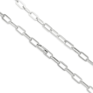 12*6MM Sterling silver Paper Clip link chain necklace Medium Size