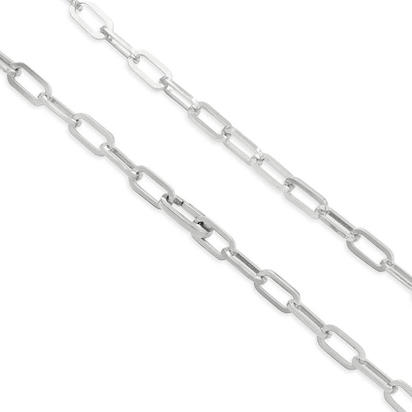 12*6MM Sterling silver Paper Clip link chain necklace Medium Size