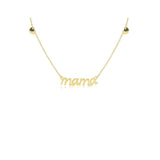 14K Gold Plated or Rhodium 925 Silver "mama"/ Necklace/ Earrings