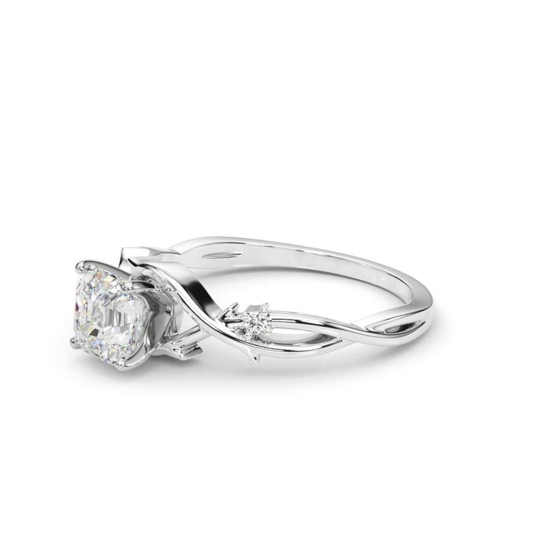 Nature Inspired Asscher Engagement Ring