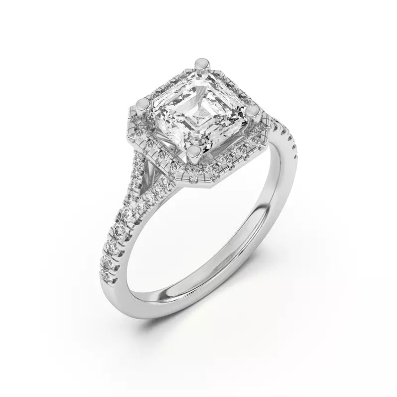 Timeless Halo Asscher Engagement Ring