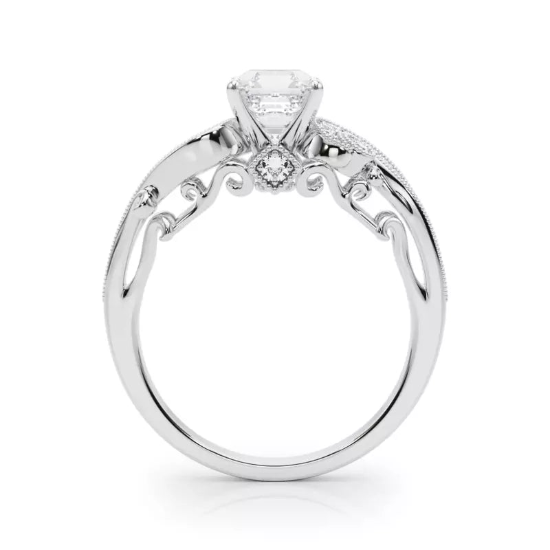 Vintage Inspired Asscher Engagement Ring