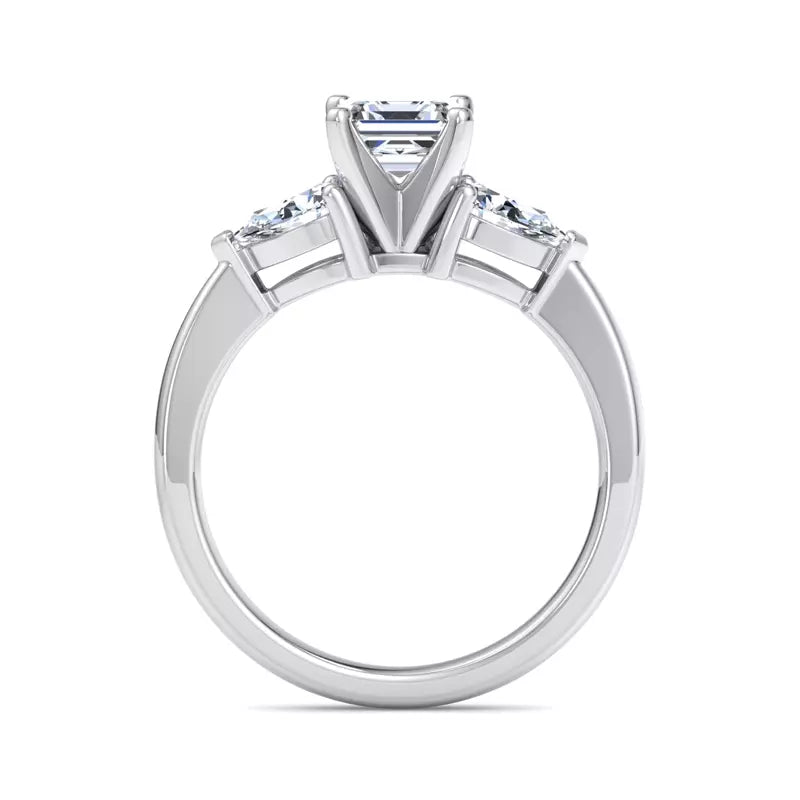 Three-Stone Lab Asscher Engagement Ring
