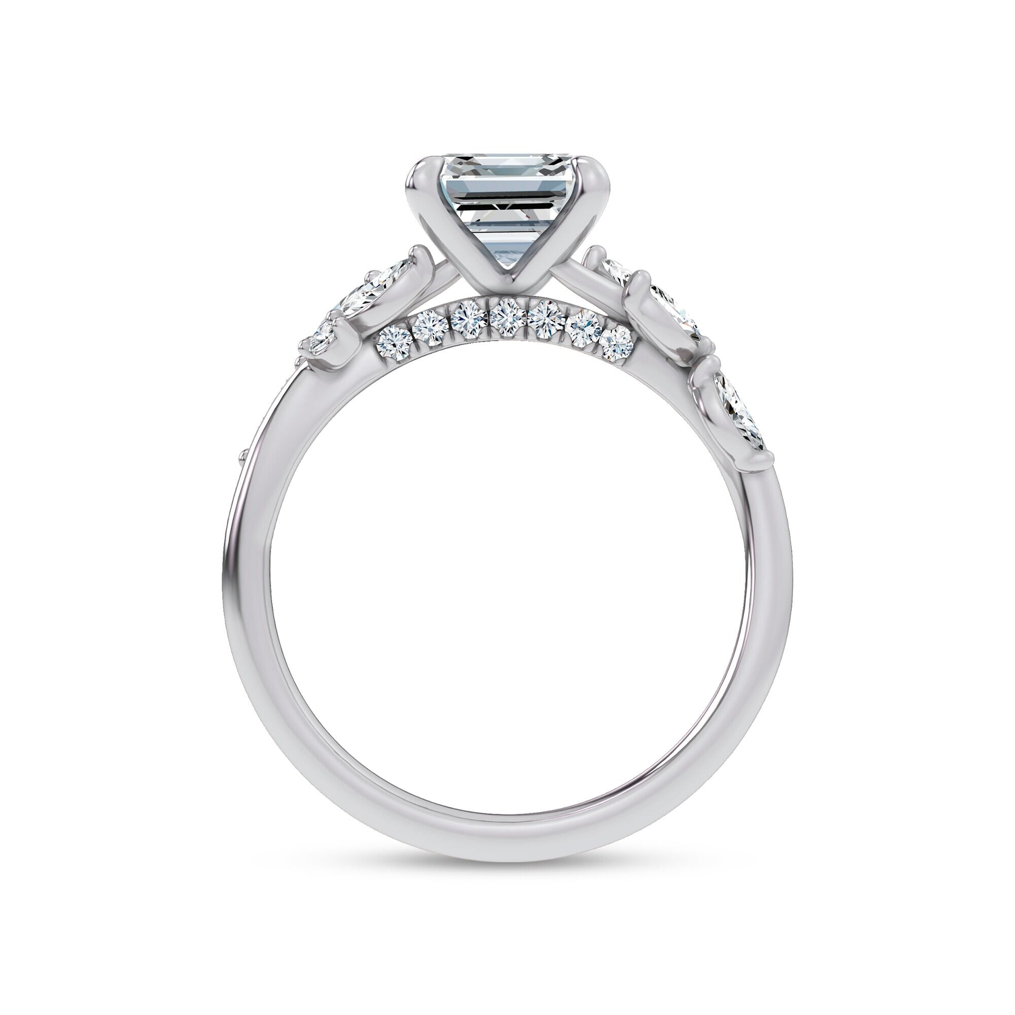 Nature-Inspired Engagement Asscher Ring