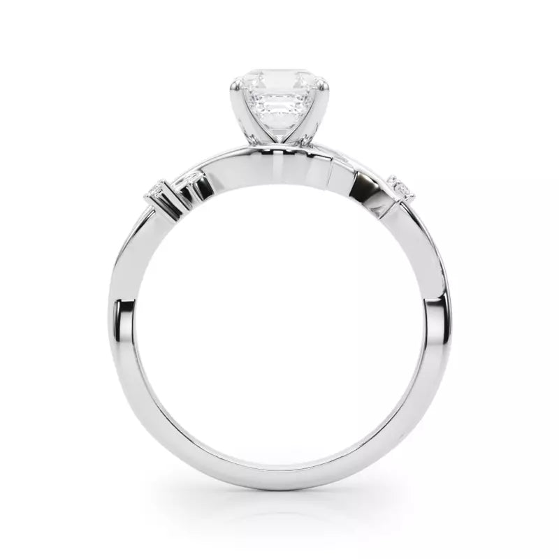 Nature Inspired Asscher Engagement Ring