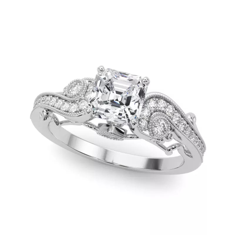 Vintage Inspired Asscher Engagement Ring