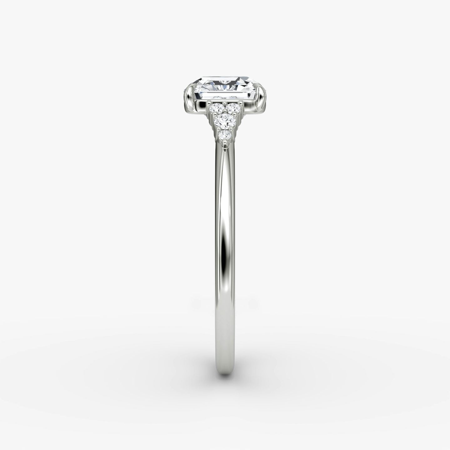 The Side Cluster Cathedral Asscher Engagement Ring