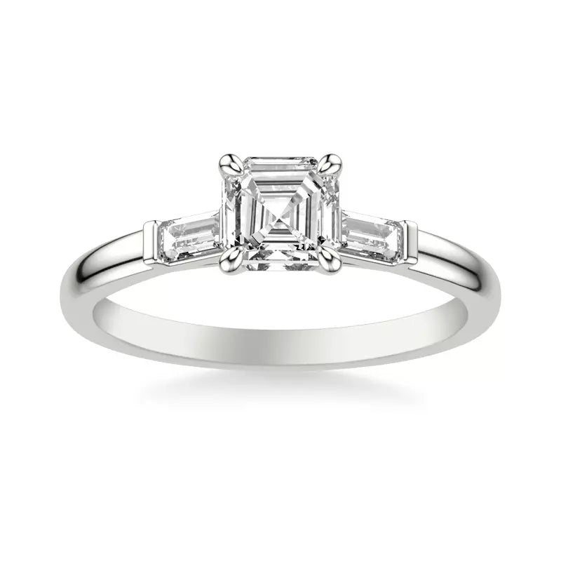 Classic 3-Stone Engagement Asscher Ring