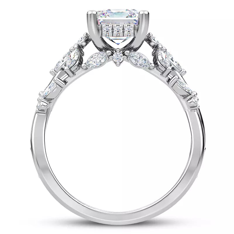 Butterfly And Bee Vine Twist Asscher Engagement Ring
