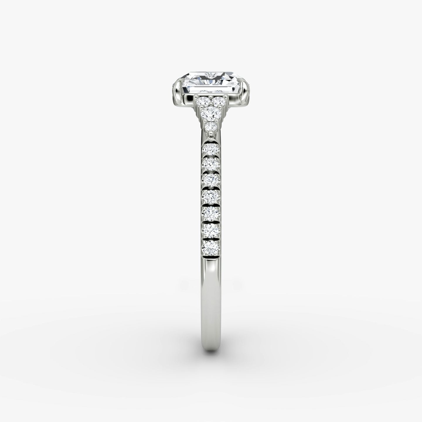 The Side Cluster Cathedral Asscher Engagement Ring