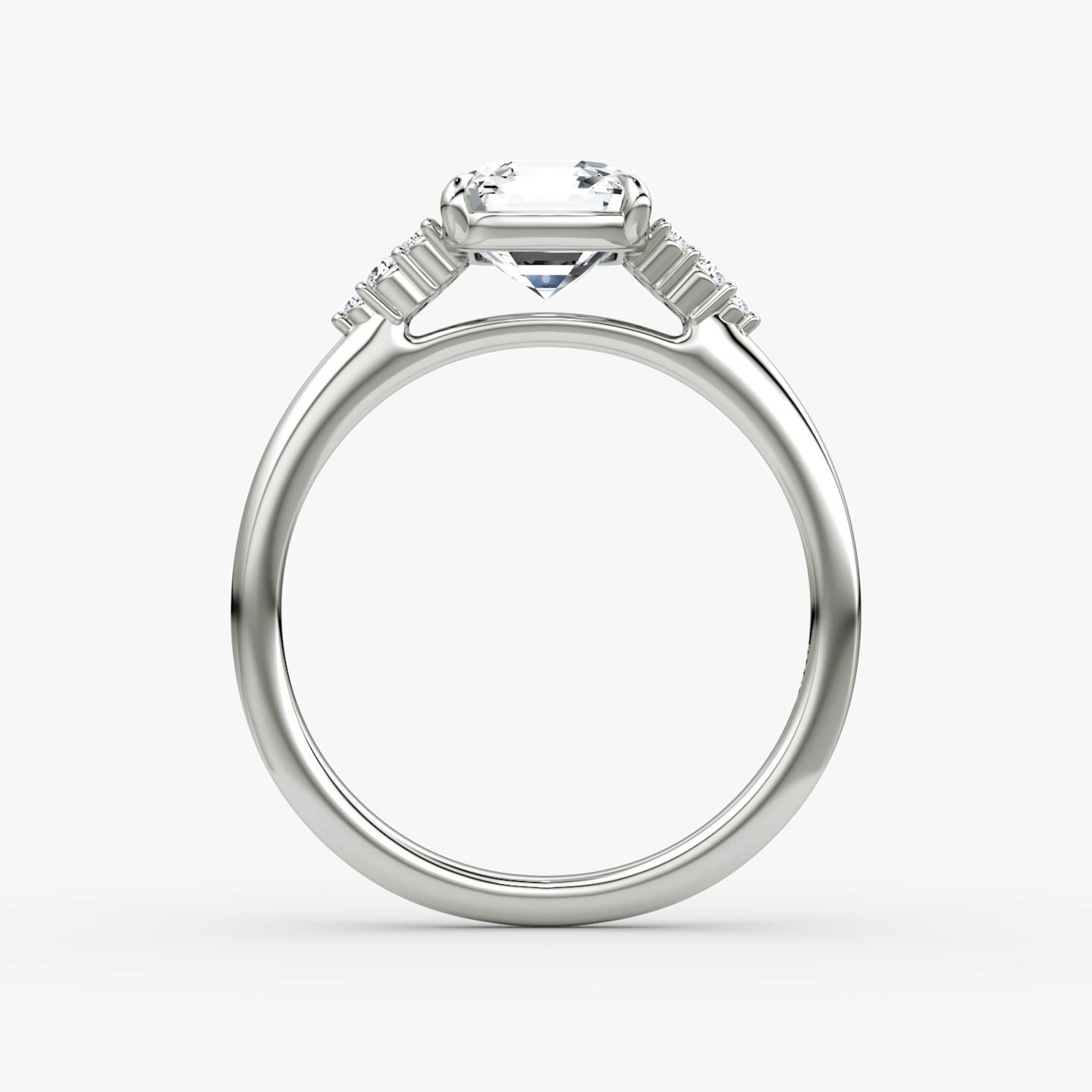 The Side Cluster Cathedral Asscher Engagement Ring