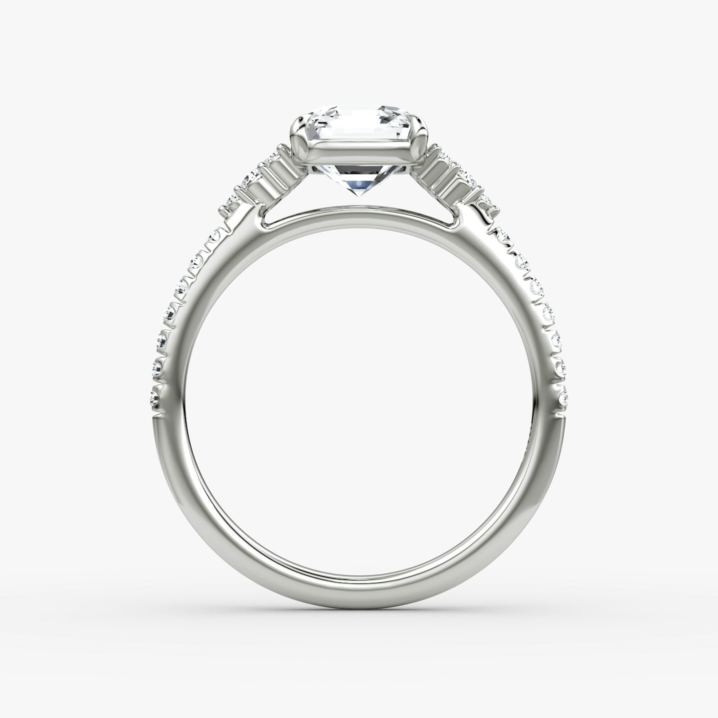 The Side Cluster Cathedral Asscher Engagement Ring