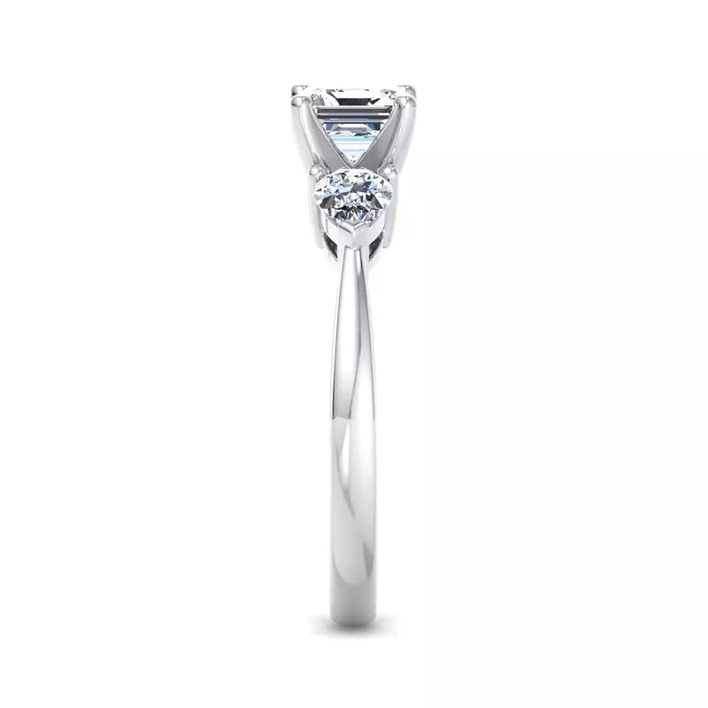 Three-Stone Lab Asscher Engagement Ring