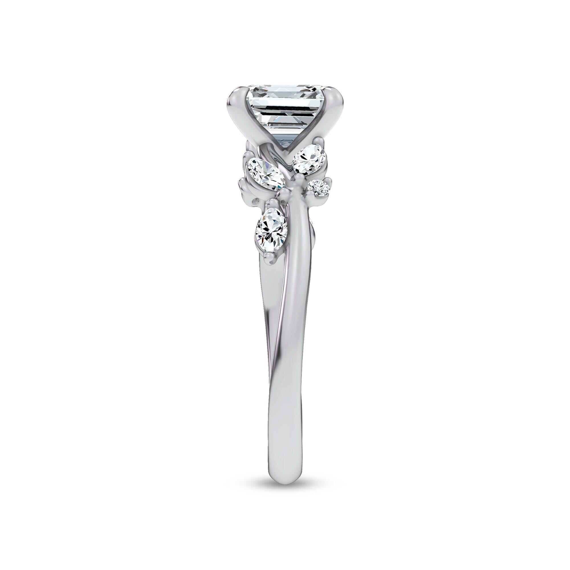 Nature-Inspired Engagement Asscher Ring