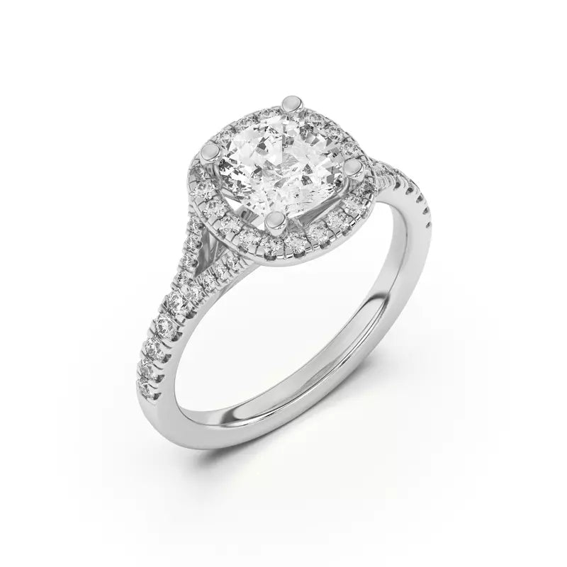 Timeless Halo Cushion Engagement Ring