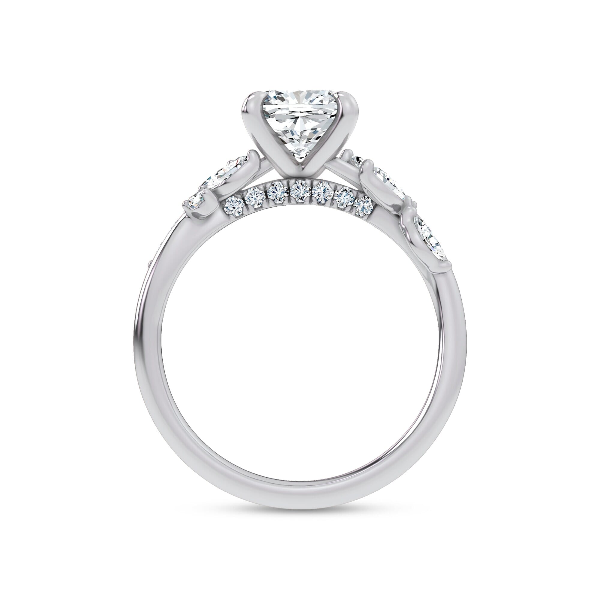 Nature-Inspired Engagement Cushion Ring