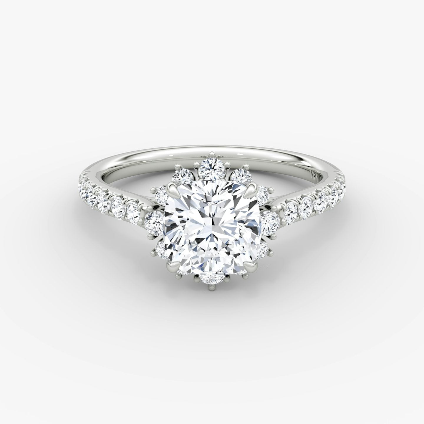The Aurora Halo Cushion Engagement Ring