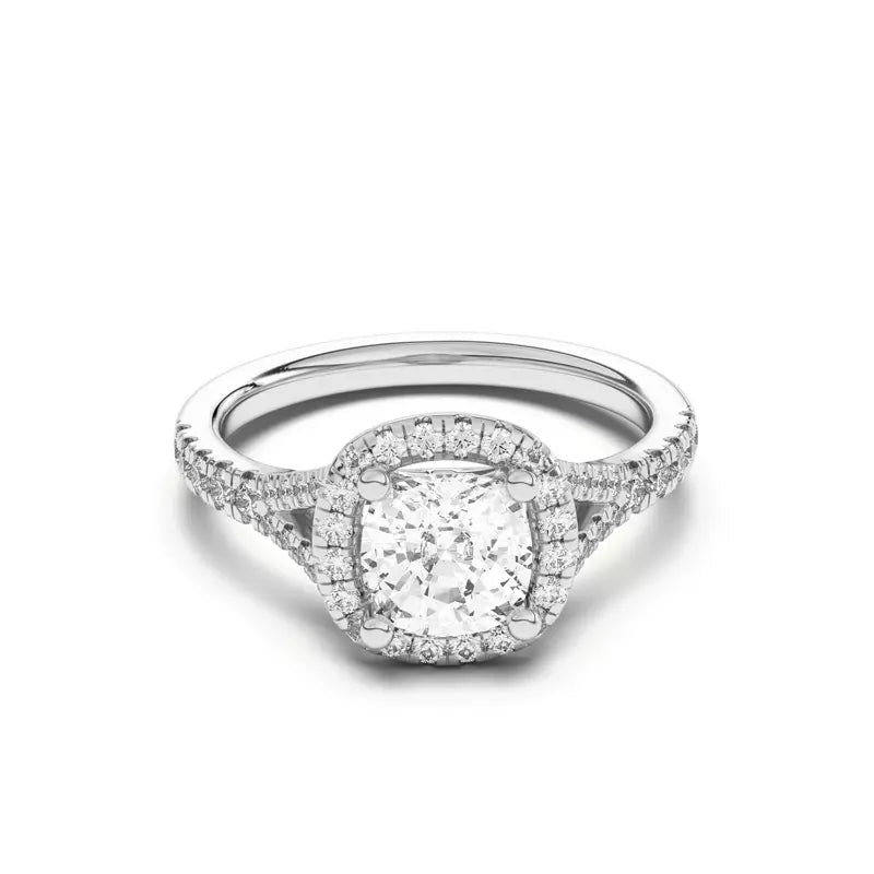 Timeless Halo Cushion Engagement Ring