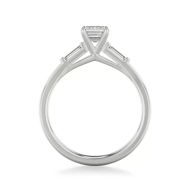 Classic 3-Stone Engagement Emerald Ring