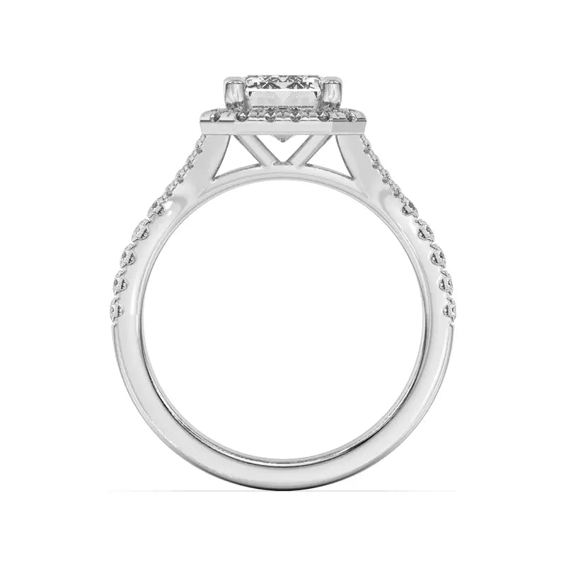 Timeless Halo Emerald Engagement Ring