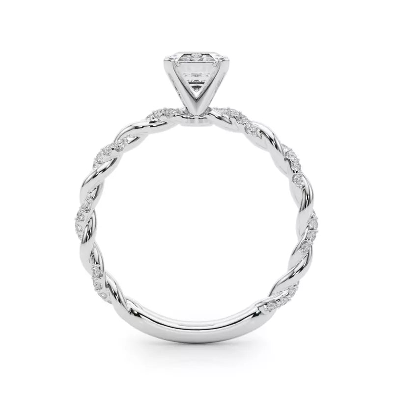 lab Diamond Emerald Twist Engagement Ring