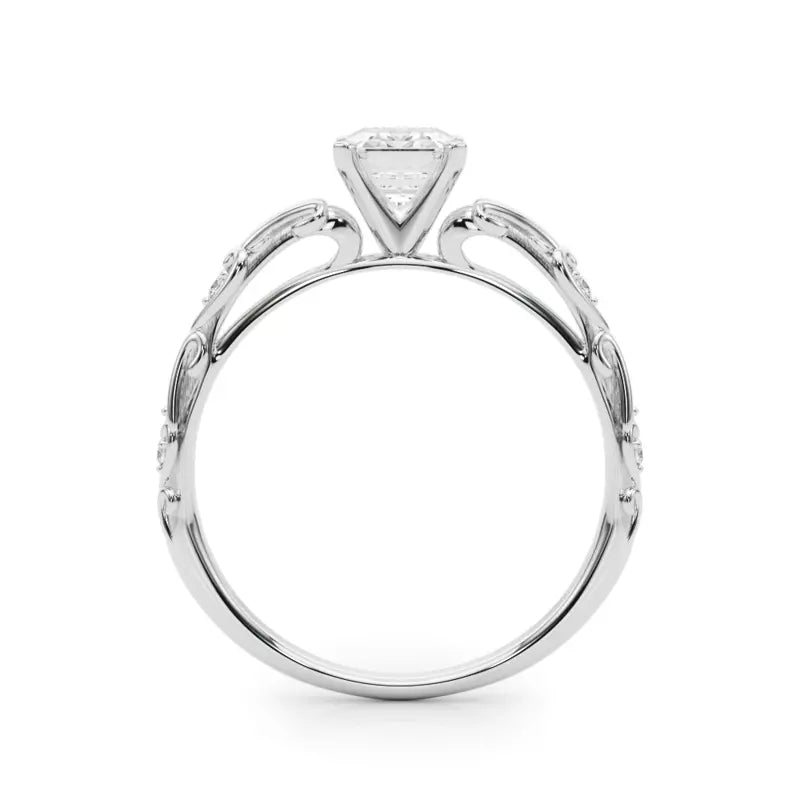 Vintage Inspired Emerald Engagement Ring