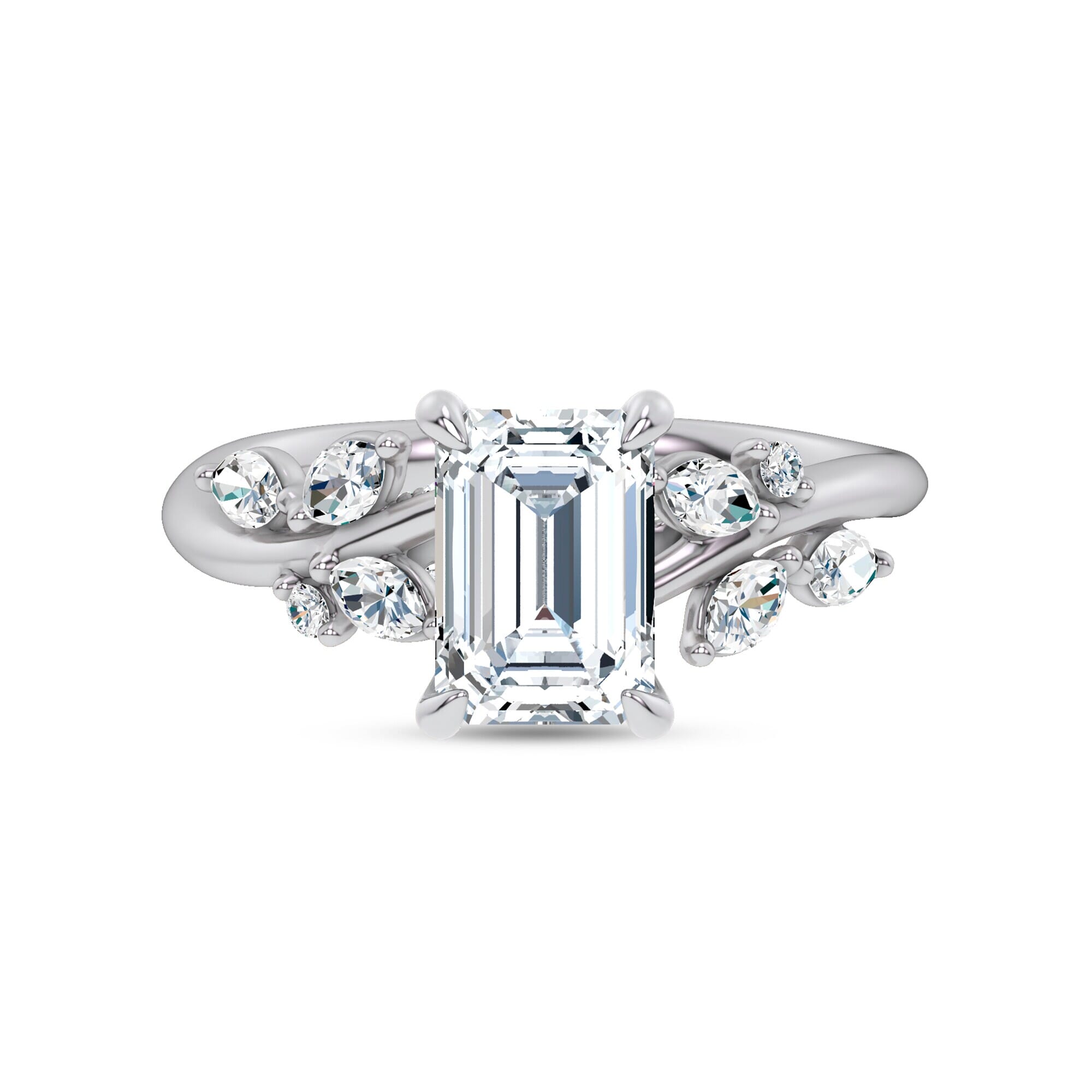 Nature-Inspired Engagement Emerald Ring