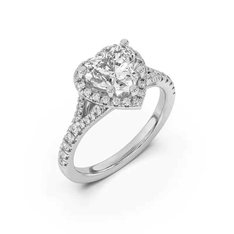 Timeless Halo Heart Engagement Ring