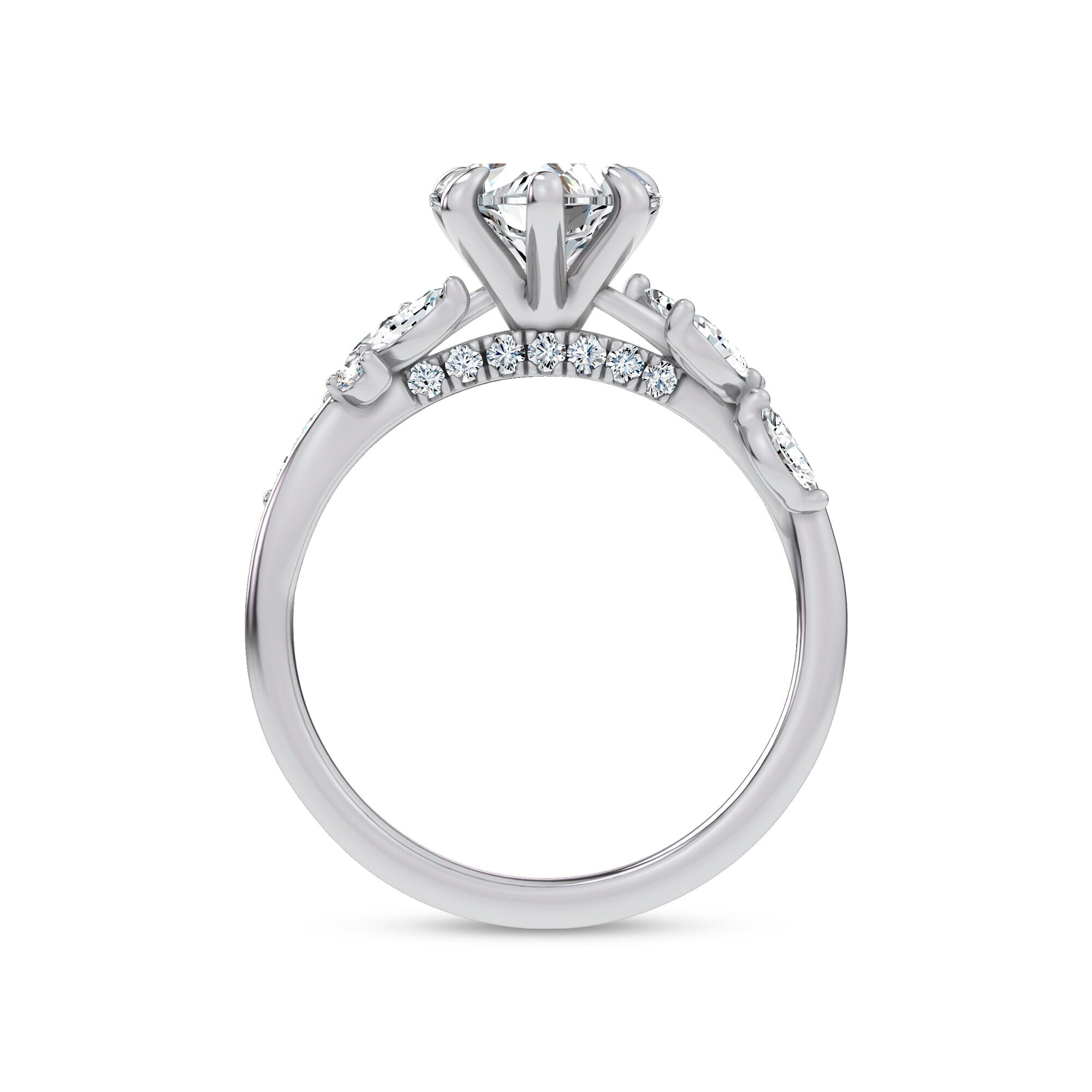 Nature-Inspired Engagement Heart Ring