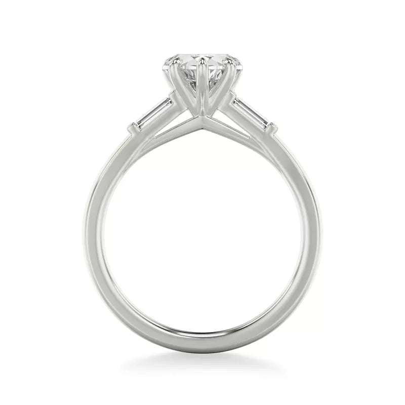 Classic 3-Stone Engagement Heart Ring