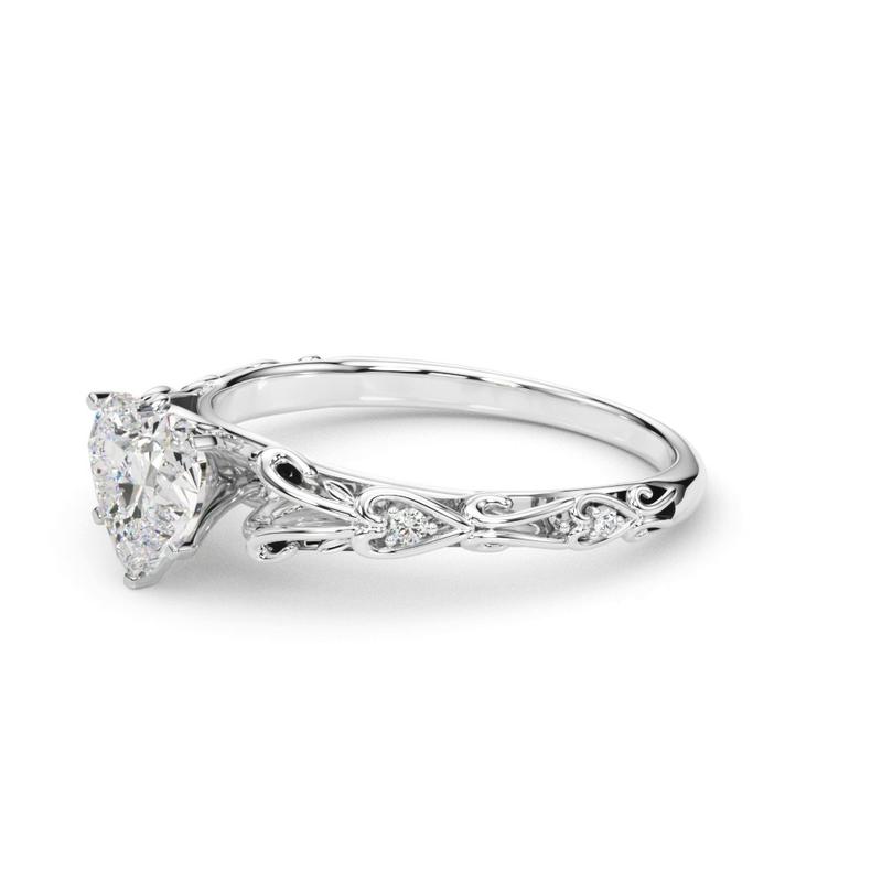 Vintage Inspired Heart Engagement Ring