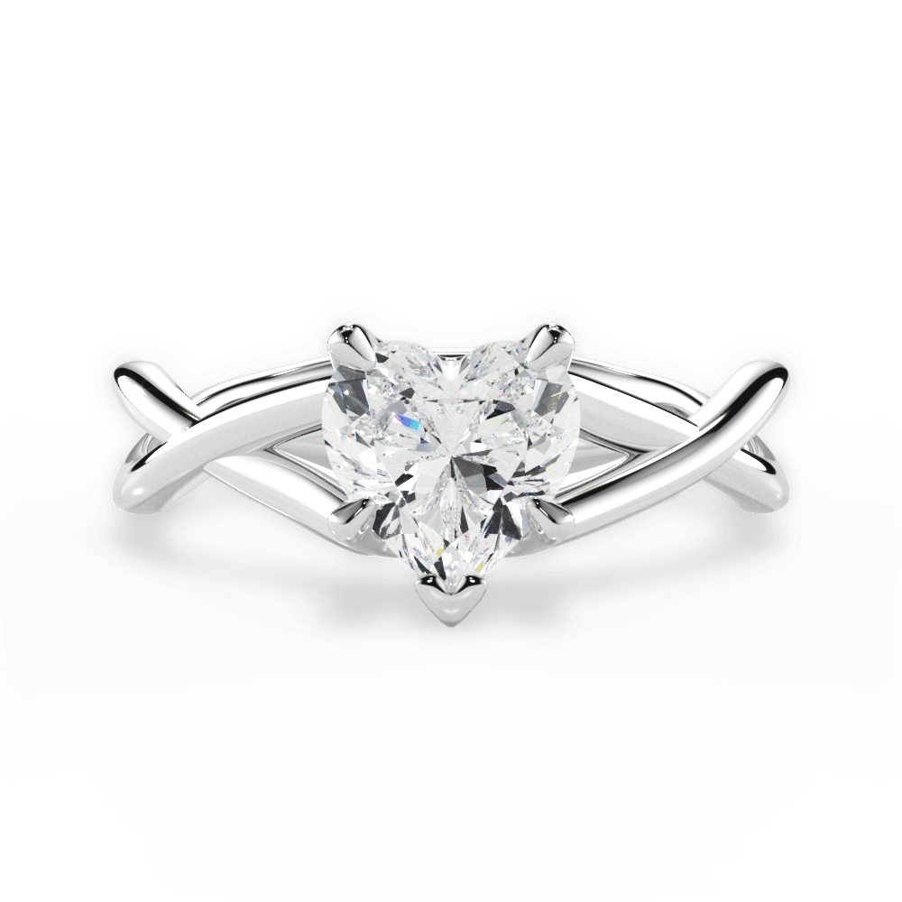 Heart Cut Open-Twist Solitaire Engagement Ring