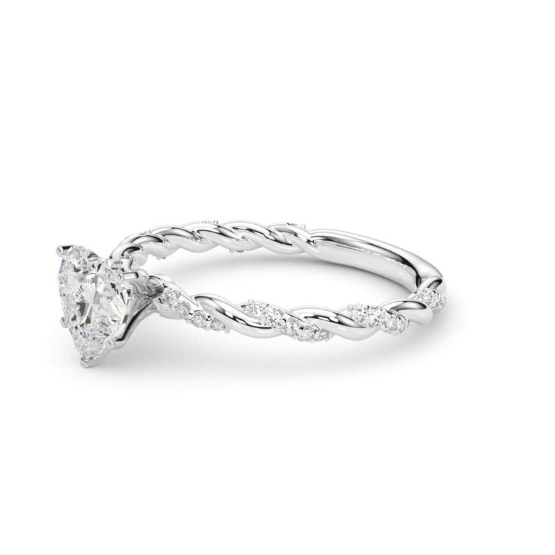 lab Diamond Heart Twist Engagement Ring