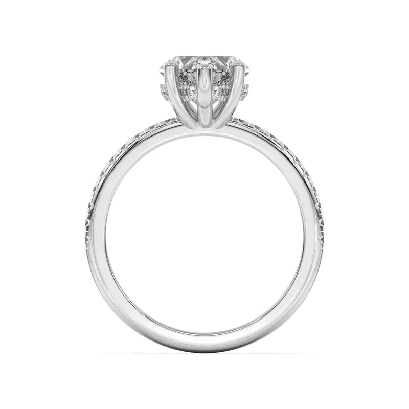 Classic Hidden Halo Pavé Heart Engagement Ring