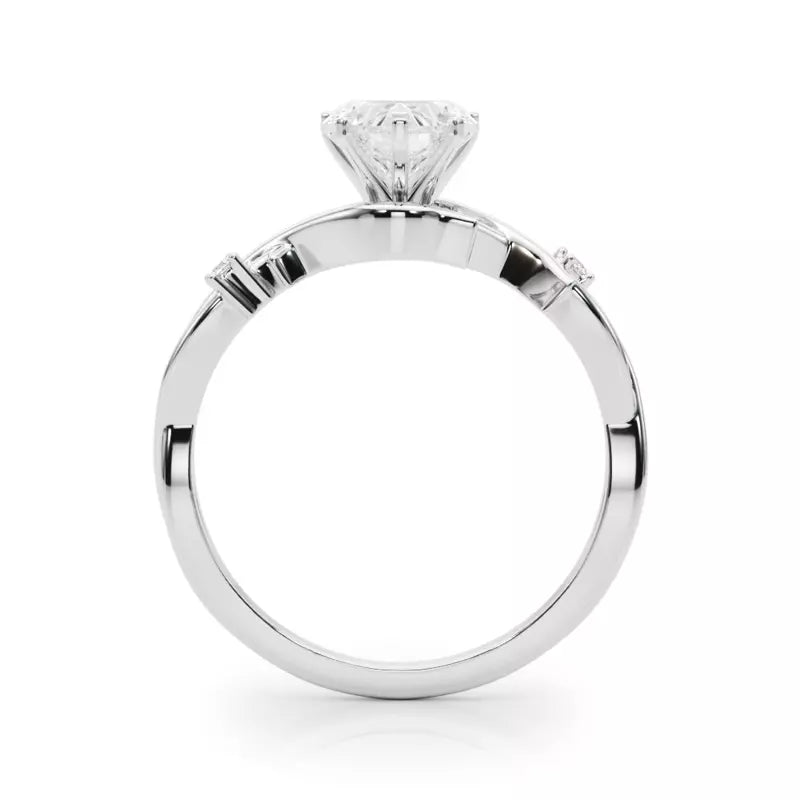 Nature Inspired Heart Engagement Ring