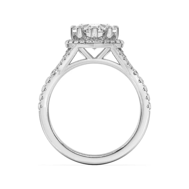 Timeless Halo Heart Engagement Ring
