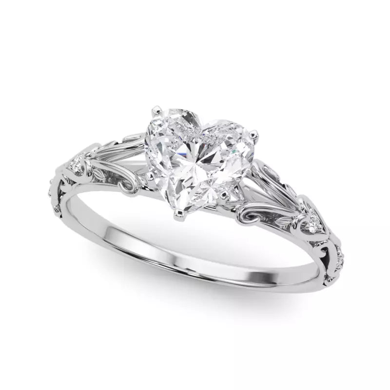 Vintage Inspired Heart Engagement Ring