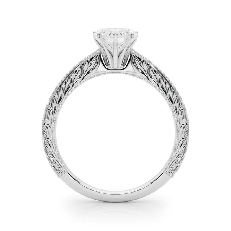 Vintage-Inspired Solitaire Engagement Heart Ring