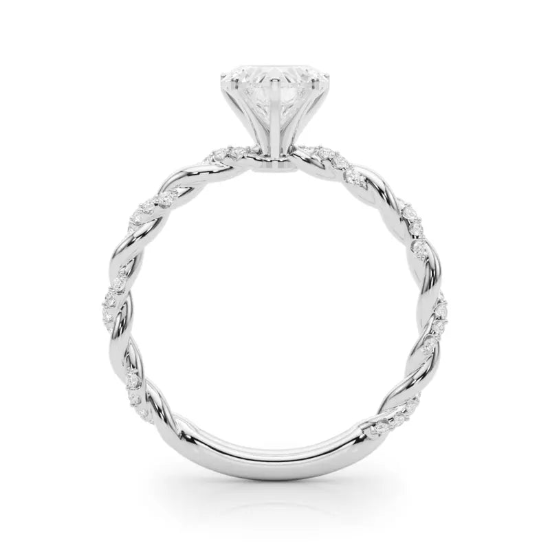 lab Diamond Heart Twist Engagement Ring
