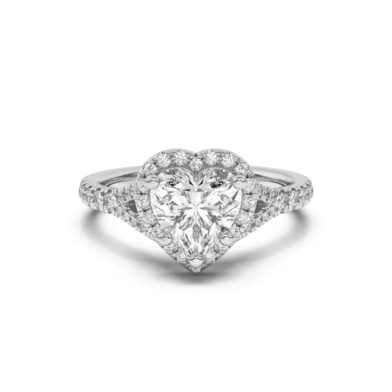 Timeless Halo Heart Engagement Ring