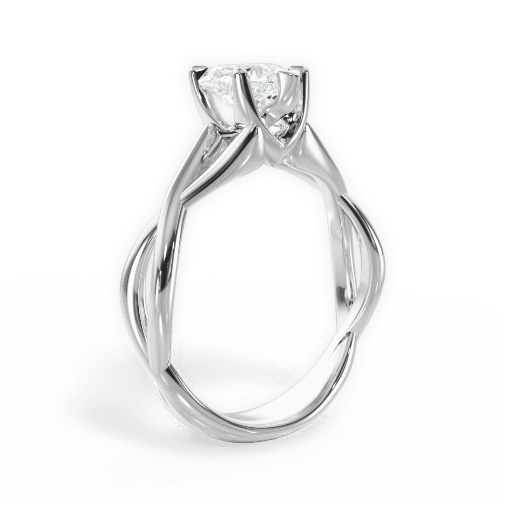 Heart Cut Open-Twist Solitaire Engagement Ring